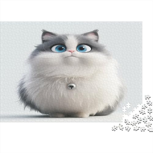 Cute Blue Eyed Cat Puzzle 1000 Teile für Erwachsene Puzzle 1000 Teile Lernspiele Dekoration Puzzle Die besten Geschenke Für Männer Und Frauen 1000 Stück (75 x 50 cm) von BQGHCKEUF