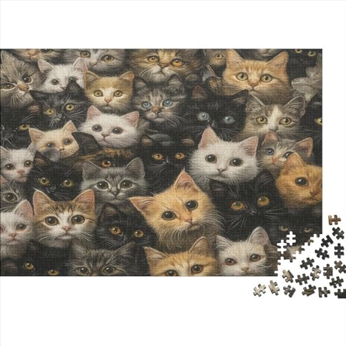 Cute Cat 1000 Stück Erwachsene Puzzle Spiele Entspannung und Intelligenz Nachhaltiges Holzpuzzle Puzzle für Familienspiel Geschenk Für Liebe Und Freund Nachhaltig 1000 Stück (75 x 50 cm) von BQGHCKEUF