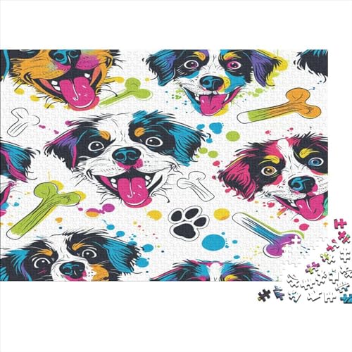 Cute Dog Puzzle 1000 Teile Erwachsene Nachhaltiges Lernspiel Für Erwachsene Herausforderung Spielzeug Geschenk Für Alle Frauen Und Männer Heimdekoration 1000 Stück (75x50cm) von BQGHCKEUF