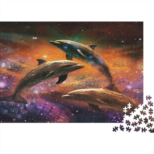 Dolphin Puzzle 1000 Teile für Erwachsene Holzpuzzle 1000 Teile für Erwachsene Puzzlespiel Puzzlespiel Wohnkultur 1000 Stück (75 x 50 cm) von BQGHCKEUF