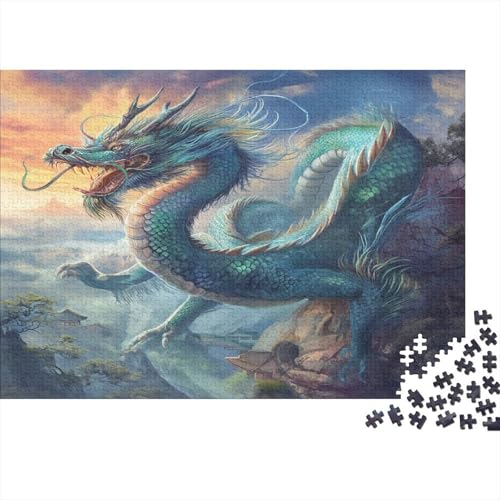 Dragon Klassisches Puzzle 1000 Teile für Erwachsene, Jigsaw Puzzles Kinder, Puzzle Dekompressionsspielzeug Intellektuell Pädagogisch Lustig Spiel für Familien 1000 Stück (75 x 50 cm) von BQGHCKEUF