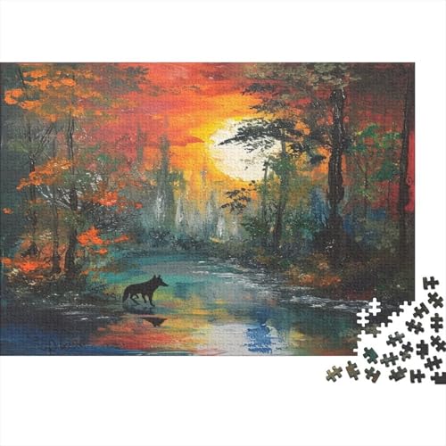 Fox Puzzle mit 1000 Teilen für Erwachsene, Holzpuzzle, 1000 Teile, Familienspiel, anspruchsvolles Puzzle, Wanddekoration, 1000 Stück (75 x 50 cm) von BQGHCKEUF