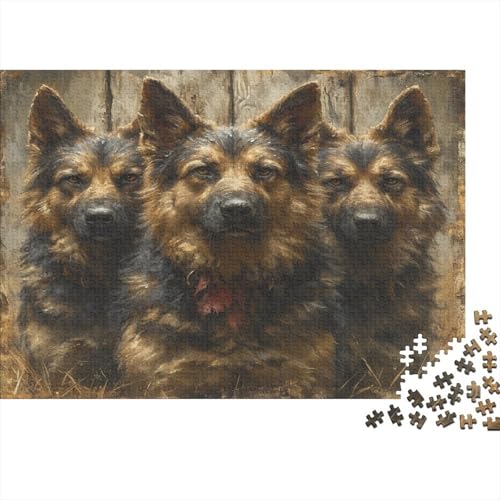 German Shepherds Puzzle Erwachsene 1000 Teile Nachhaltige pädagogische Puzzlespiele für die Wanddekoration der Erwachsenen Familie 1000 Stück 1000 Stück (75x50cm) von BQGHCKEUF