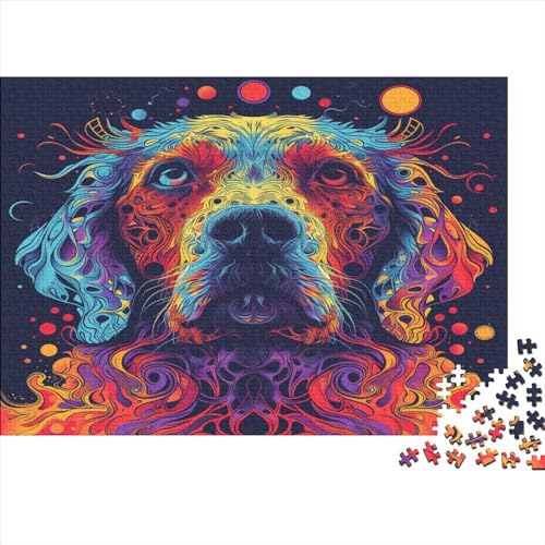 Golden Retriever Puzzle 1000 Teile für Erwachsene Familie Spielzeug Puzzle Lernspiele Stressabbau Einzigartiges Puzzle Dekor und Geschenke für Zuhause 1000 Stück (75 x 50 cm) von BQGHCKEUF