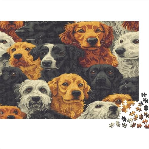 Golden Retriever Puzzle für Erwachsene, 1000 Teile, nachhaltig, pädagogisches Puzzlespiel für Erwachsene, Spielzeug für Geschenk Alle Erwachsene, 1000 Teile, 1000 Teile (75 x 50 cm) von BQGHCKEUF