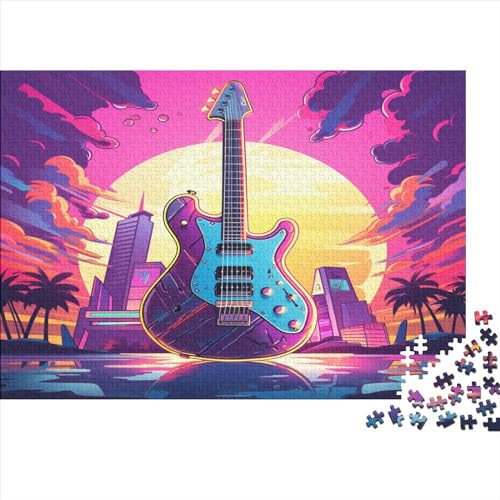 Guitar Puzzle 1000 Teile für Erwachsene Holzpuzzle 1000 Teile für Erwachsene Puzzlespiel Dekoration Puzzle 1000 Teile (75 x 50 cm) von BQGHCKEUF