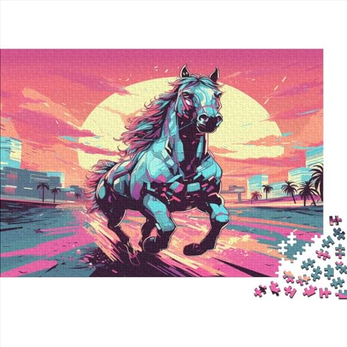 Horse 1000 Teile für Erwachsene, anspruchsvolles Puzzle, pädagogische Spiele, tolles Geschenk für Erwachsene, 1000 Stück, 1000 Stück (75 x 50 cm) von BQGHCKEUF