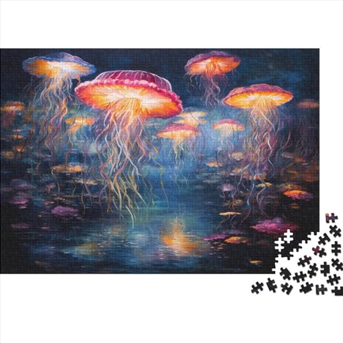 Jellyfish Puzzle mit 1000 Teilen, Lernspiele, 1000 Teile für Erwachsene, unmögliches Puzzle, intelligentes Puzzle, Geschenk für alle Erwachsene, 1000 Stück (75 x 50 cm) von BQGHCKEUF