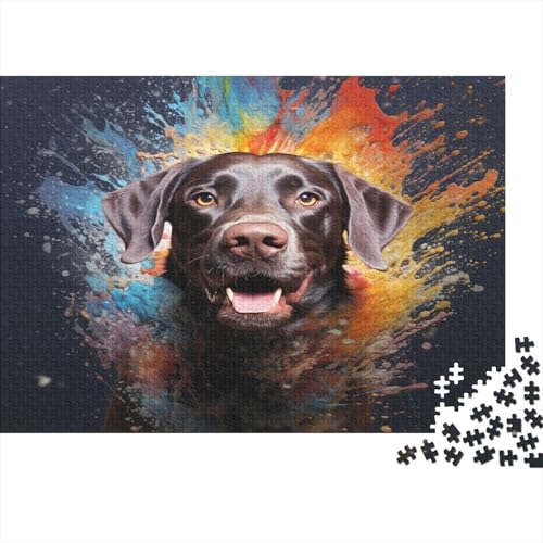 Labrador Hundepuzzle für Erwachsene, 1000 Teile, Puzzle für Erwachsene, 1000 Teile, Lernspiel, Puzzle, anspruchsvolles Spiel, Geschenke und Spielzeug für Erwachsene, 1000 Stück (75 x 50 cm) von BQGHCKEUF