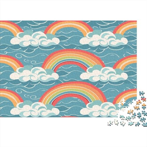 Le Rainbow Puzzle für Erwachsene, 1000 Teile, Puzzle für Erwachsene, 1000 Teile, Intelligenzspiel, modernes Spiel, einzigartiges Geschenk, unmöglich, 1000 Teile (75 x 50 cm) von BQGHCKEUF