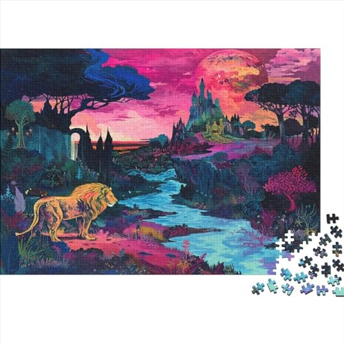 Lion Puzzle Erwachsene 1000 Teile anspruchsvolle Puzzlespiele Rätsel unmöglich Geschenkidee für Erwachsene Wanddekoration des Rahmens 1000 Stück (75 x 50 cm) von BQGHCKEUF