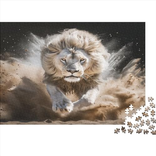 Löwe 1000-teiliges Puzzlespiel für Erwachsene, Holzpuzzle für Erwachsene, 1000-teiliges Puzzlespiel, Dekoration des Schweins, 1000 Teile (75 x 50 cm) von BQGHCKEUF