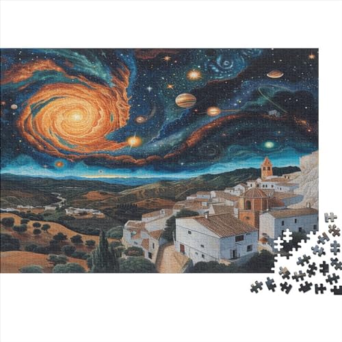 Night Sky Puzzle mit 1000 Teilen für Erwachsene Holzpuzzle 1000 Teile Familienspiel anspruchsvolles Puzzle Wanddekoration 1000 Stück (75 x 50 cm) von BQGHCKEUF