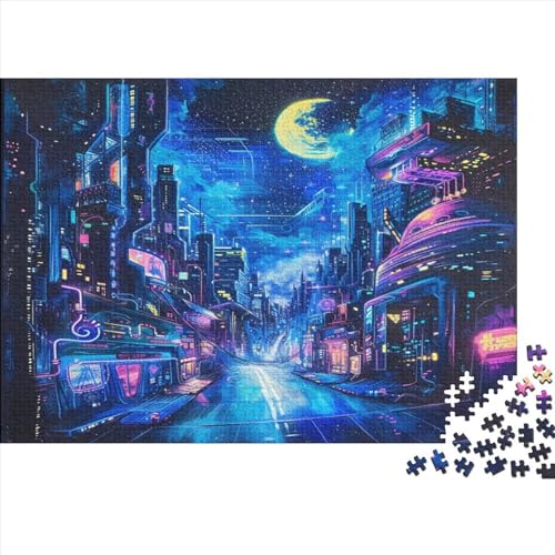 Night View Puzzle Erwachsene 1000 Teile Rätsel Unmöglich anspruchsvolle Puzzlespiele für die Wanddekoration von Geschenken des Rahmens für Familie 1000 Stück (75 x 50 cm) von BQGHCKEUF