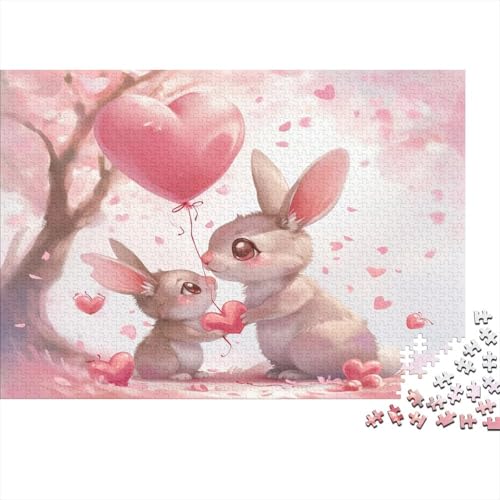 Rabbit Puzzle mit 1000 Teilen für Erwachsene, Lernspiel für Erwachsene, Herausforderung, Spielzeug, anspruchsvolle Puzzlespiele, Geschenk für alle Frauen und Männer, 1000 Stück (75 x 50 cm) von BQGHCKEUF