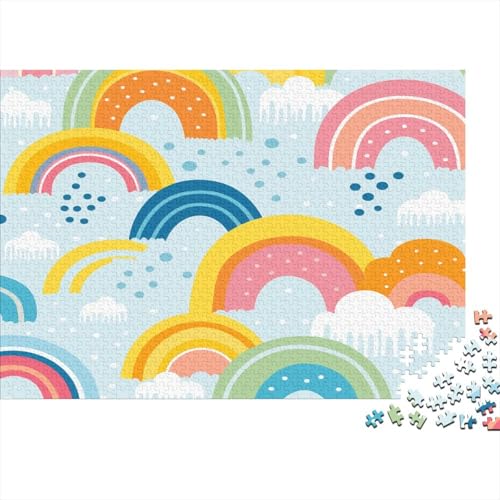 Rainbow Puzzle mit 1000 Teilen für Erwachsene, 1000-teiliges Puzzle für Erwachsene, anspruchsvolles Puzzle, vielseitiges Puzzlespiel für Frauen, Geschenk für Männer 1000 Stück (75 x 50 cm) von BQGHCKEUF