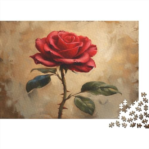 Rose 1000 Teile Erwachsene Puzzle Rätsel Unmöglich anspruchsvolles pädagogisches Spiel Puzzle 1000 Teile für Erwachsene Hausdekoration 1000 Stück (75 x 50 cm) von BQGHCKEUF