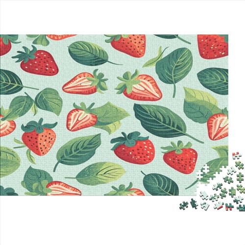 Strawberry Puzzle für Erwachsene, 1000-teiliges Puzzle für Erwachsene, anspruchsvolles Puzzlespiel für Frauen, Geschenke für Männer, 1000 Stück (75 x 50 cm) von BQGHCKEUF