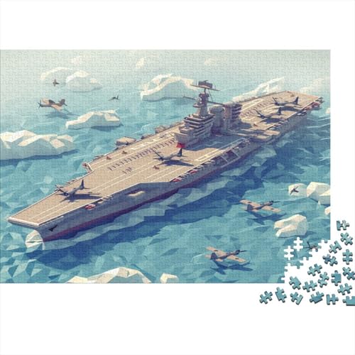 Warship Puzzle 1000 Teile Puzzle Für Erwachsene Holzpuzzle Lernspiel Für Erwachsene Herausforderung Spielzeug Geschenk Für Alle Frauen Und Männer 1000 Stück (75x50cm) von BQGHCKEUF