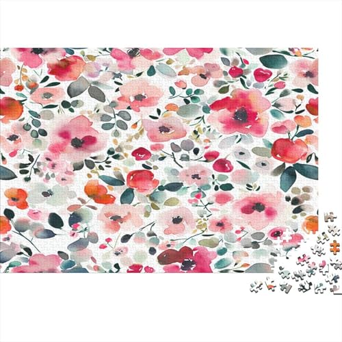 Watercolor Flowers Puzzle mit 1000 Teilen für Erwachsene Puzzle 1000 Teile Lernspiele Dekoration Puzzle Die besten Geschenke für Männer und Frauen 1000 Stück (75 x 50 cm) von BQGHCKEUF