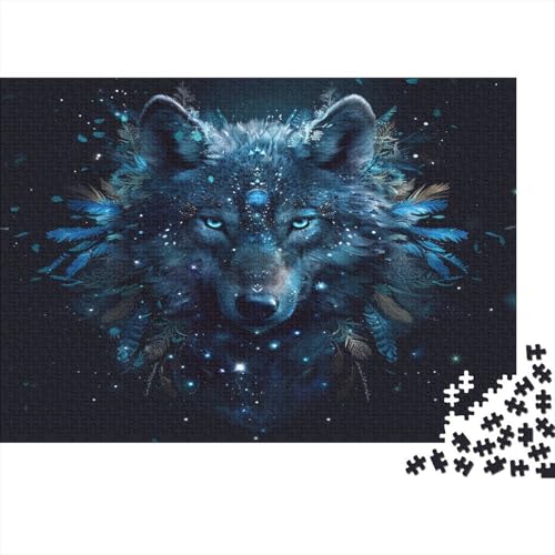 Wolf Puzzle für Erwachsene, 1000 Teile, nachhaltig, pädagogisch, Puzzlespiele für die Wanddekoration der Erwachsenenfamilie, 1000 Stück, 1000 Stück (75 x 50 cm) von BQGHCKEUF