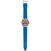 BRANDUNIT GSM9005 GSM9005 Accutime Kinderuhr Super Mario (blau), Analoge Armbanduhr mit beschrifteten Zeigern zum Lernen der Uhr von BRANDUNIT