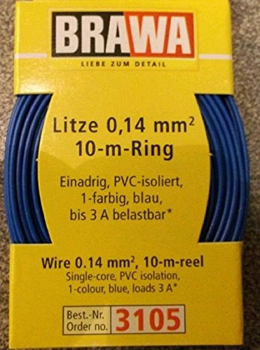 BRAWA 3105 Litze 0,14mm² 10m Ring blau von BRAWA