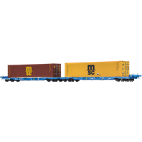 BRAWA 48108 H0 Containerwagen Sffggmrrss197 mit 40 ft-Containern "MSC", VTG, Ep. VI von BRAWA