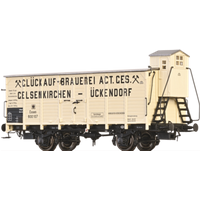 BRAWA 49799 H0 Gedeckter Güterwagen G10 „Glückauf Brauerei Gelsenkirchen”, K.P.E.V., Ep. I von BRAWA