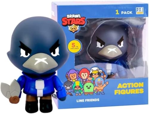 Brawl Stars Crow Actionfigur | 11,4 cm große Sammlerstücke Spielzeugfigur | P.M.I. Ofically Licensed Toys | Supercell | Geschenk für Videospieler | Gelenkfigur von Brawl Stars