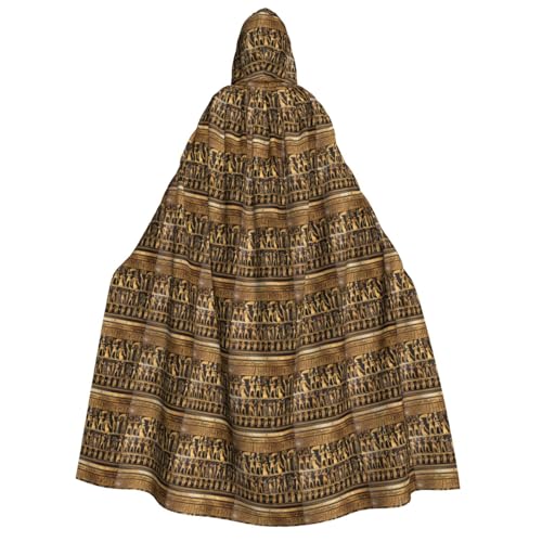 BREAUX Ägypten Hieroglyphen Druck Erwachsene Kapuzenumhang Kapuzenumhang Unisex Umhang Halloween Umhang Cosplay Kostüm von BREAUX