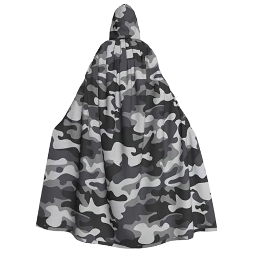 BREAUX Abstrakter Camouflage-Aufdruck, Erwachsenen-Umhang, Kapuzenumhang, Unisex-Umhang, Halloween-Umhang, Cosplay-Kostüm von BREAUX