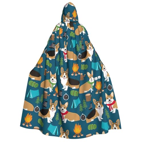 BREAUX Corgi Print Erwachsene Kapuzenumhang Kapuzenumhang Unisex Umhang Halloween Umhang Cosplay Kostüm von BREAUX