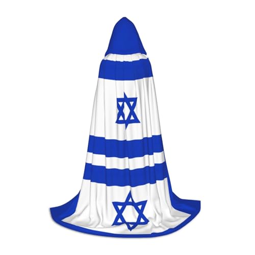 BREAUX Gemütlicher Kapuzenumhang mit israelischer Flagge, stilvoller Kapuzenumhang für Damen und Herren, kann für Karneval verwendet werden von BREAUX