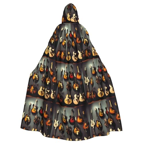 BREAUX Guitar Collection Print Hooded Poncho Unisex Hooded Poncho Poncho with Hood Halloween Adult Hooded Poncho von BREAUX