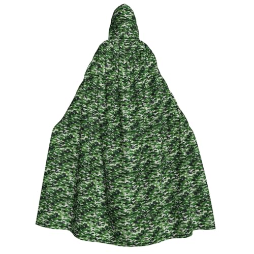 BREAUX Umhang mit Kapuze für Erwachsene, Camouflage, Unisex, Halloween-Umhang, Cosplay-Kostüm, Grün von BREAUX