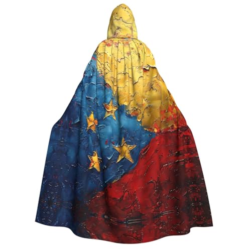 BREAUX Venezuela-Flaggen-Aufdruck, Erwachsenen-Umhang, Kapuzenumhang, Unisex-Umhang, Halloween-Umhang, Cosplay-Kostüm von BREAUX