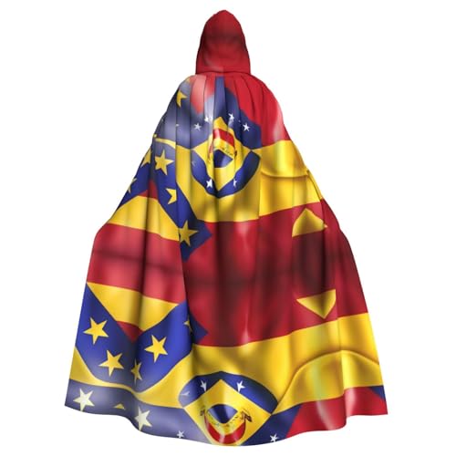 Flagge von Venezuela Druck Uni Erwachsene Kapuzenumhang mit Fliege Übergroß Halloween Kostüm Umhang Rollenspiel von BREAUX