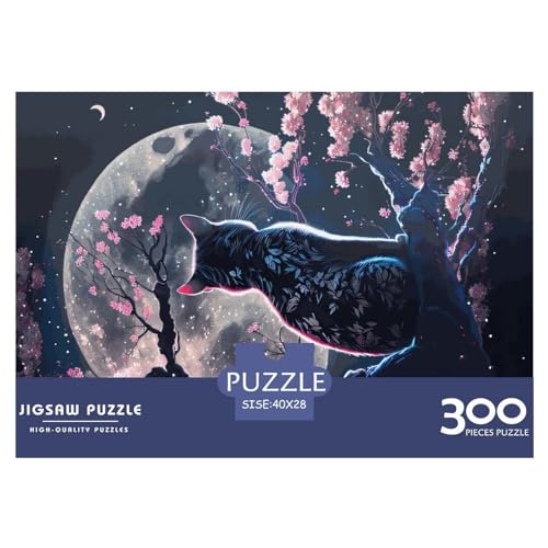 Kreatives Katzen-Japan-Geschenk, Holzgröße, Puzzleteile für Erwachsene, rechteckiges Puzzle, Gehirnübungs-Herausforderungsspiel, 300 Teile (40 x 28 cm) von BREAUX