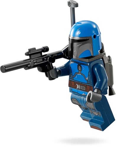 Lego Star Wars Figuren Set: Mandalorian Warrior mit großem Blaster und Raketenrucksack – Alternative zu Lego Star Wars Battle Pack, Lego Minifiguren Set, Lego Mandalorianer von BRICK Flip