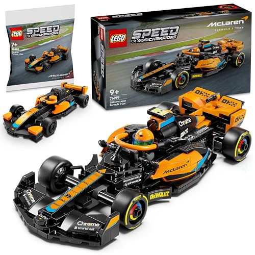 Lego McLaren F1 2er Set: 76919 & 30683 (Speed Champions 2023), Lego Formel 1 Auto mit kleinem Rennwagen Polybag, McLaren F1 Merch, Formula 1 Rennauto für Kinder ab 9 Jahren von BRICK Flip