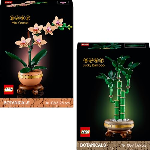 Lego Bambus & Mini Orchidee (10343, 10344), Lego Blumen Neuheiten Kombi – Zwei Lego Icons Blumen als Zimmer Deko, Lego Botanical Collection, Lego Orchidee für Erwachsene von BRICK Flip