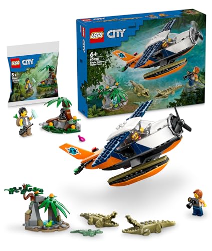 LEGO City Dschungelforscher-Wasserflugzeug (60425) & Dschungelforscher mit Baby-Gorilla (30665) von BRICK Flip
