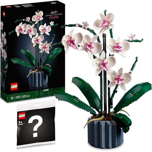 Lego Icons Orchidee 10311: Lego Blumen Deko Set mit Polybag - Klemmbausteine Blumenstrauß für Erwachsene aus der Lego Botanical Collection von BRICK Flip