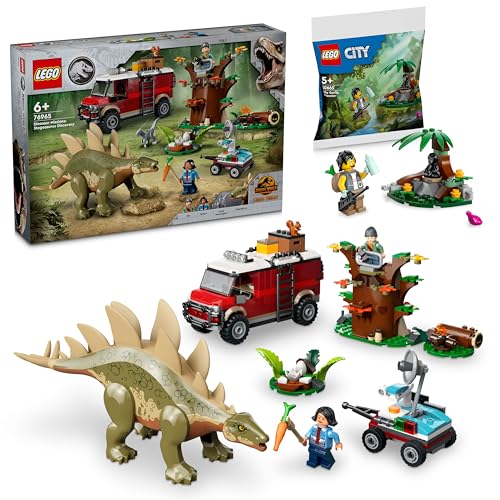 Lego Jurassic World Dinosaurier-Missionen: Entdeckung des Stegosaurus (76965) & Dschungelforscher (30665) von BRICK Flip