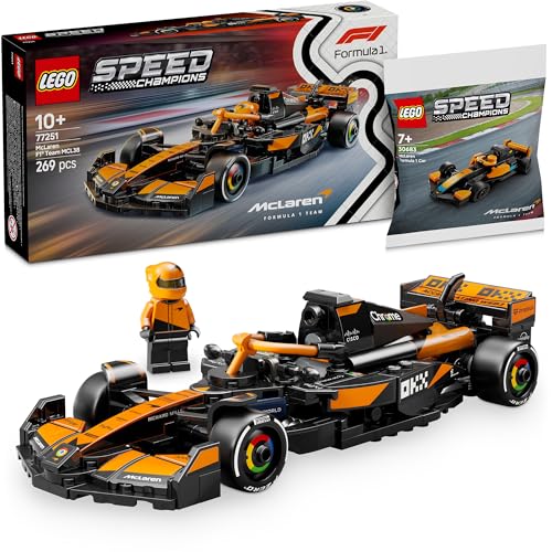 Lego McLaren F1 Set (Lego 77251) - Lego Formel 1 Auto mit kleinem Rennwagen Polybag, Lego Speed Champions McLaren F1, F1 Lego Set mit Rennautos für Kinder ab 10 Jahren (Lego Speed Champions 2025) von BRICK Flip