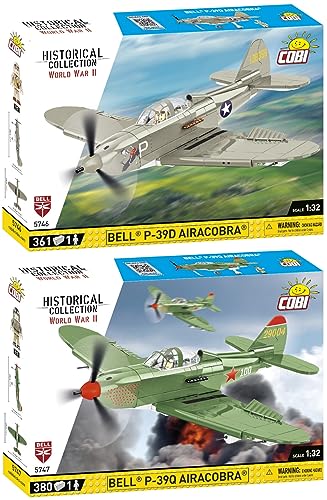 BRICKCOMPLETE COBI 2er Set: 5746 Bell P-39D Airacobra Whit & 5747 Bell P-39Q Airacobra SOVI von BRICKCOMPLETE