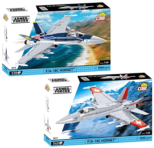 BRICKCOMPLETE COBI 2er Set: 5810 F/A 18C Hornet & 5819 F/A 18C Hornet Swiss Air Force von BRICKCOMPLETE