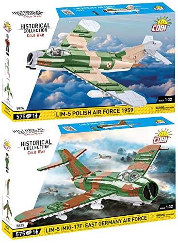 BRICKCOMPLETE COBI 2er Set: 5825 LIM-5 (MIG-17F) East Germany Air Force & 5824 LIM-5 Polish Air Force 1959 von BRICKCOMPLETE