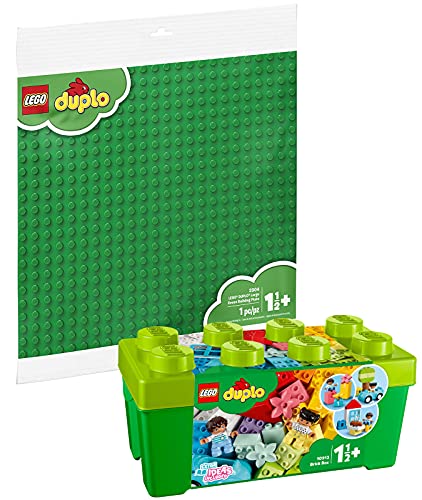 LEGO Duplo 2er Set: 10913 Steinebox & 2304 Große Bauplatte, grün von BRICKCOMPLETE